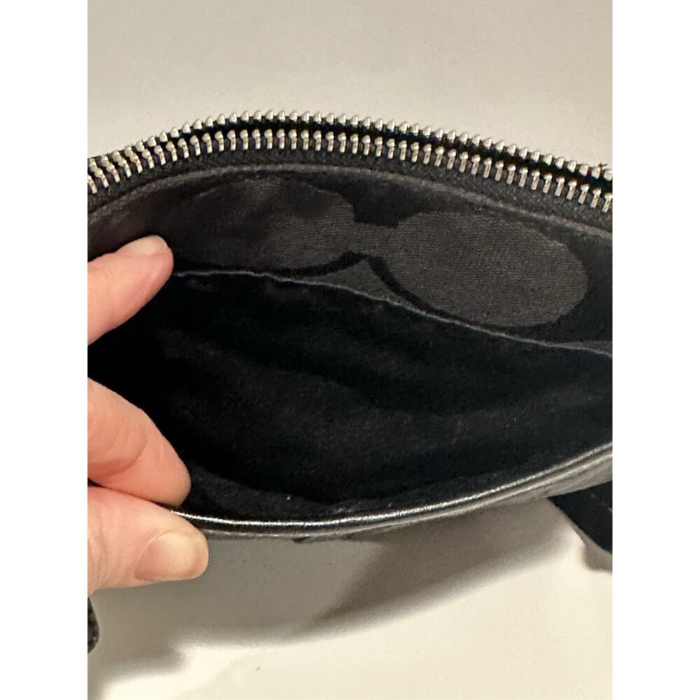 Coach Handbags Crossbody Purse Black & Silver Fabric Leather F06M-10129 - Picture 7 of 9